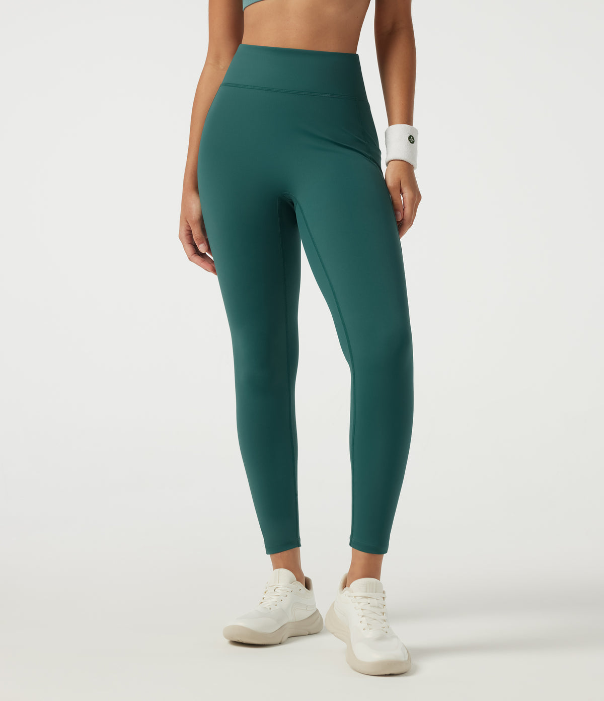 Speedwave Air High Waisted Skinny Running Leggings with Pockets — Viridian — view 3