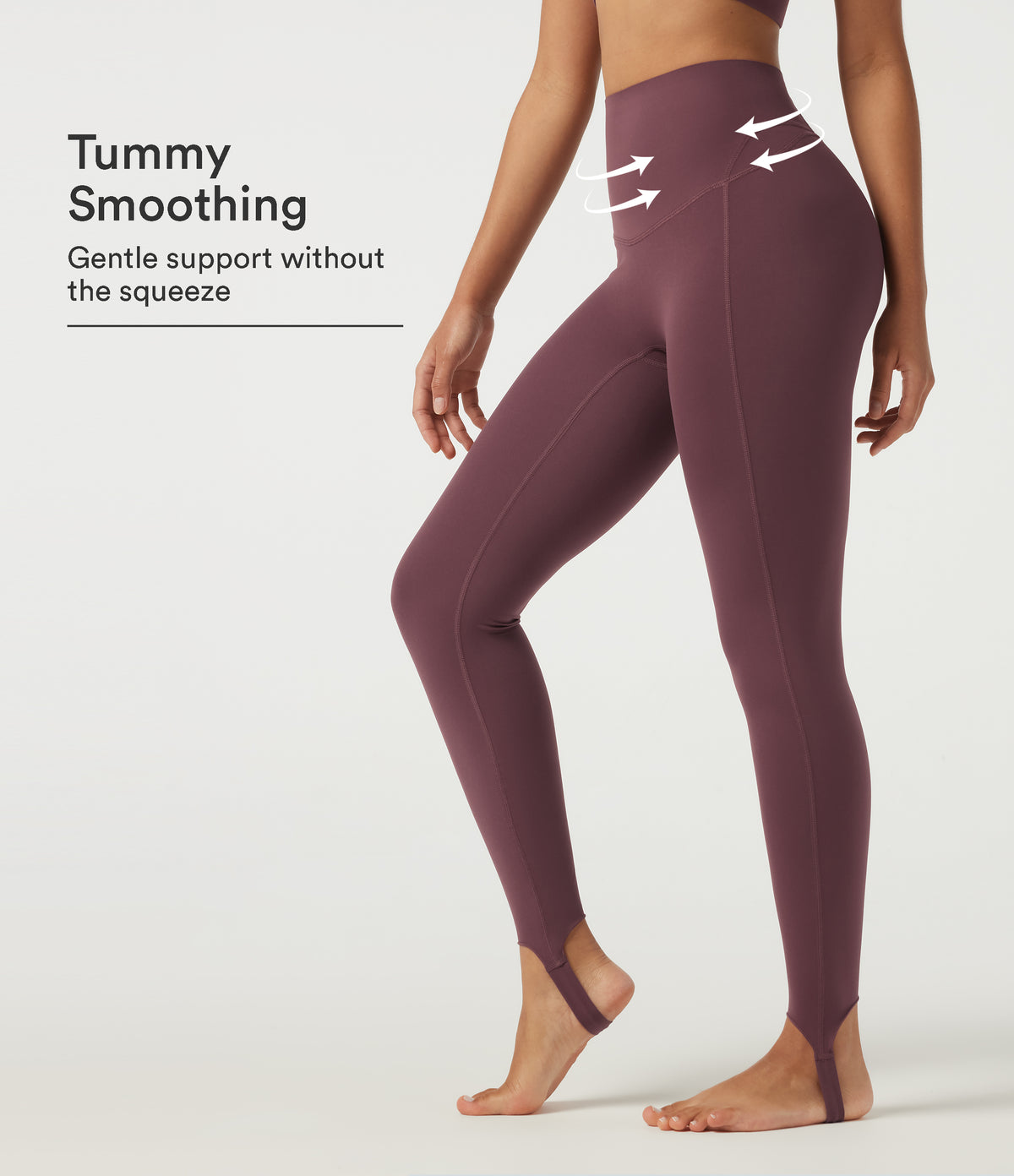 High Waisted Tummy Control Stirrup Yoga Leggings with Pocket — Evening Red — view 1