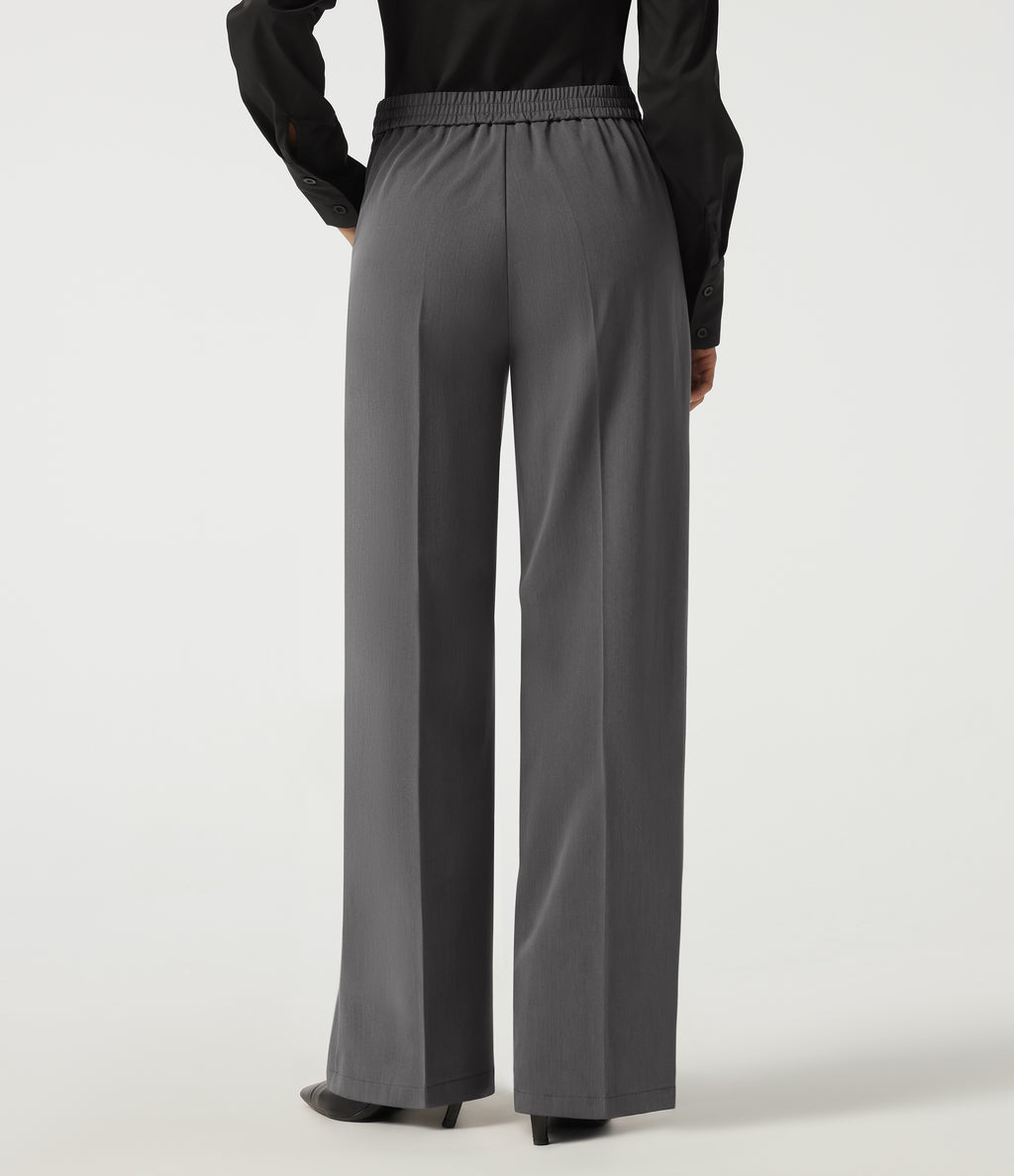 Mid Rise Straight Leg Work Trousers with Pockets — Heavy Static Grey — view 2