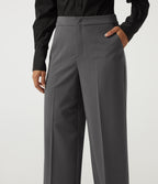 Mid Rise Straight Leg Work Trousers with Pockets — Heavy Static Grey — view 5