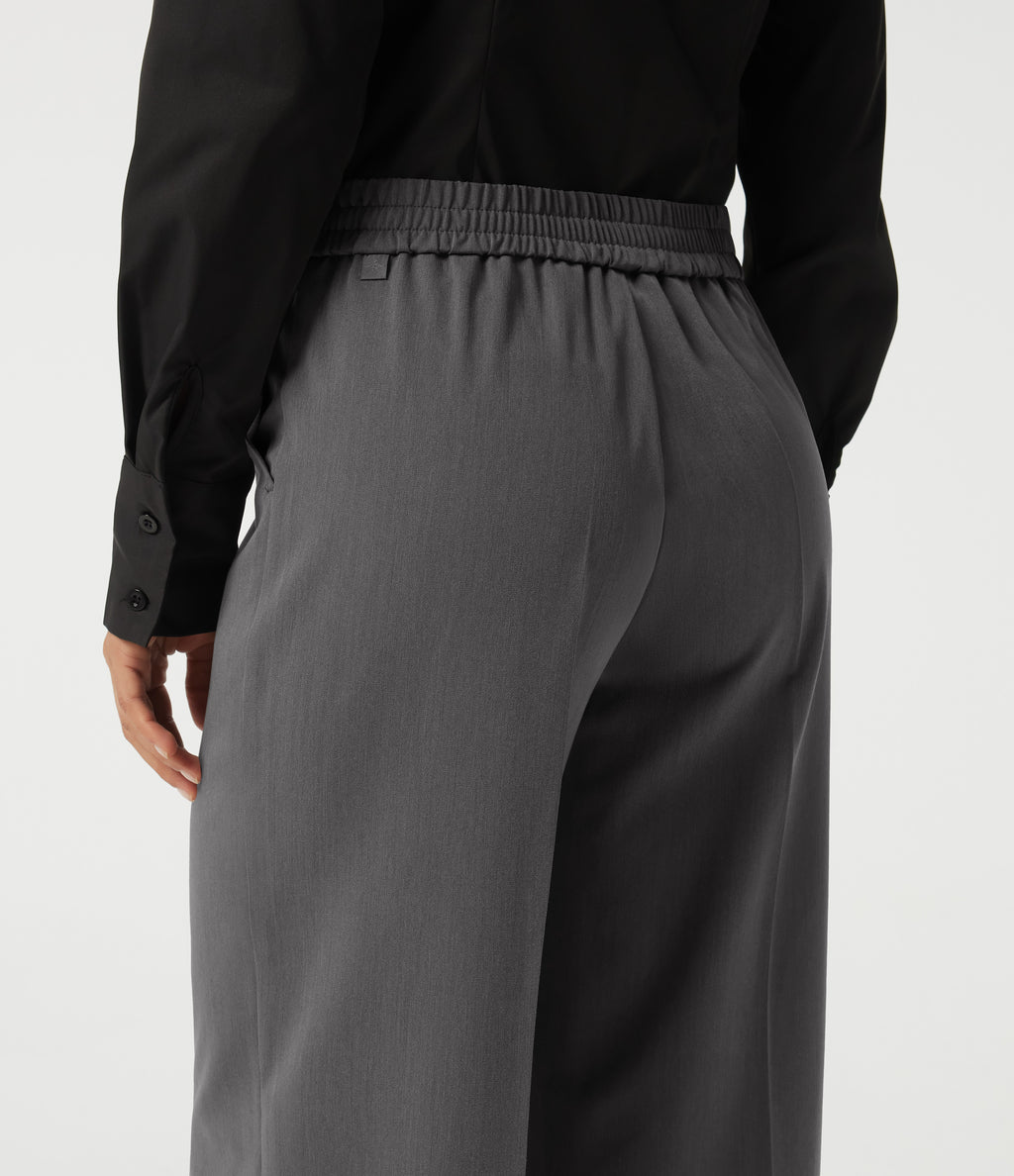Mid Rise Straight Leg Work Trousers with Pockets — Heavy Static Grey — view 4