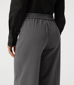 Mid Rise Straight Leg Work Trousers with Pockets — Heavy Static Grey — view 4