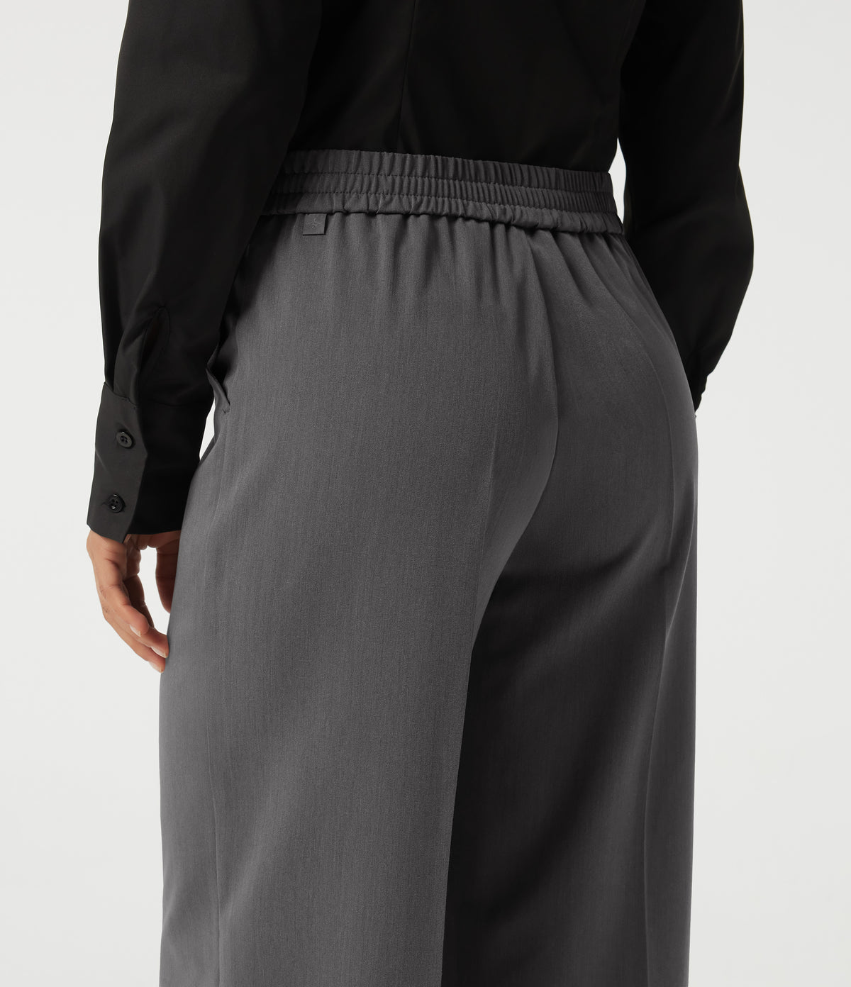 Mid Rise Straight Leg Work Trousers with Pockets — Heavy Static Grey — view 4