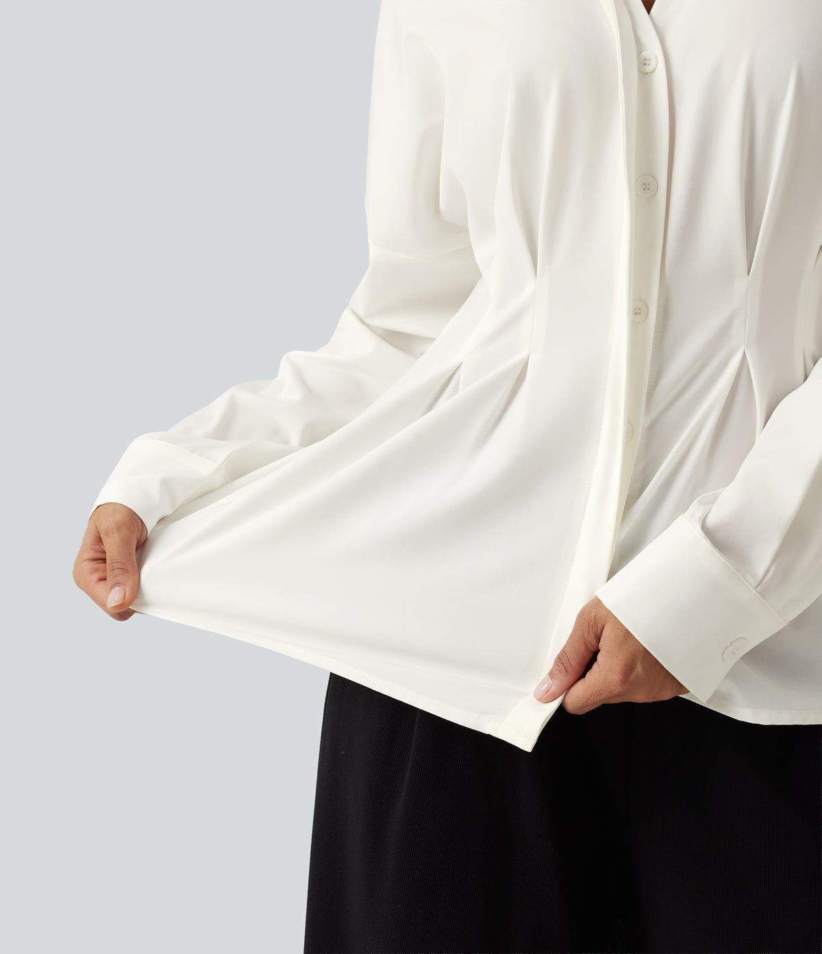 Long Sleeve Work Shirt — White — view 8
