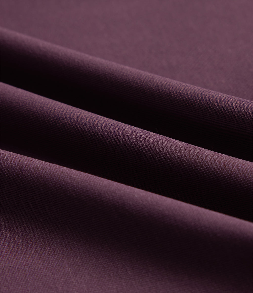 Boat Neck Sleeveless Ruched Pencil Midi Work Dress — Plum Wine — view 8