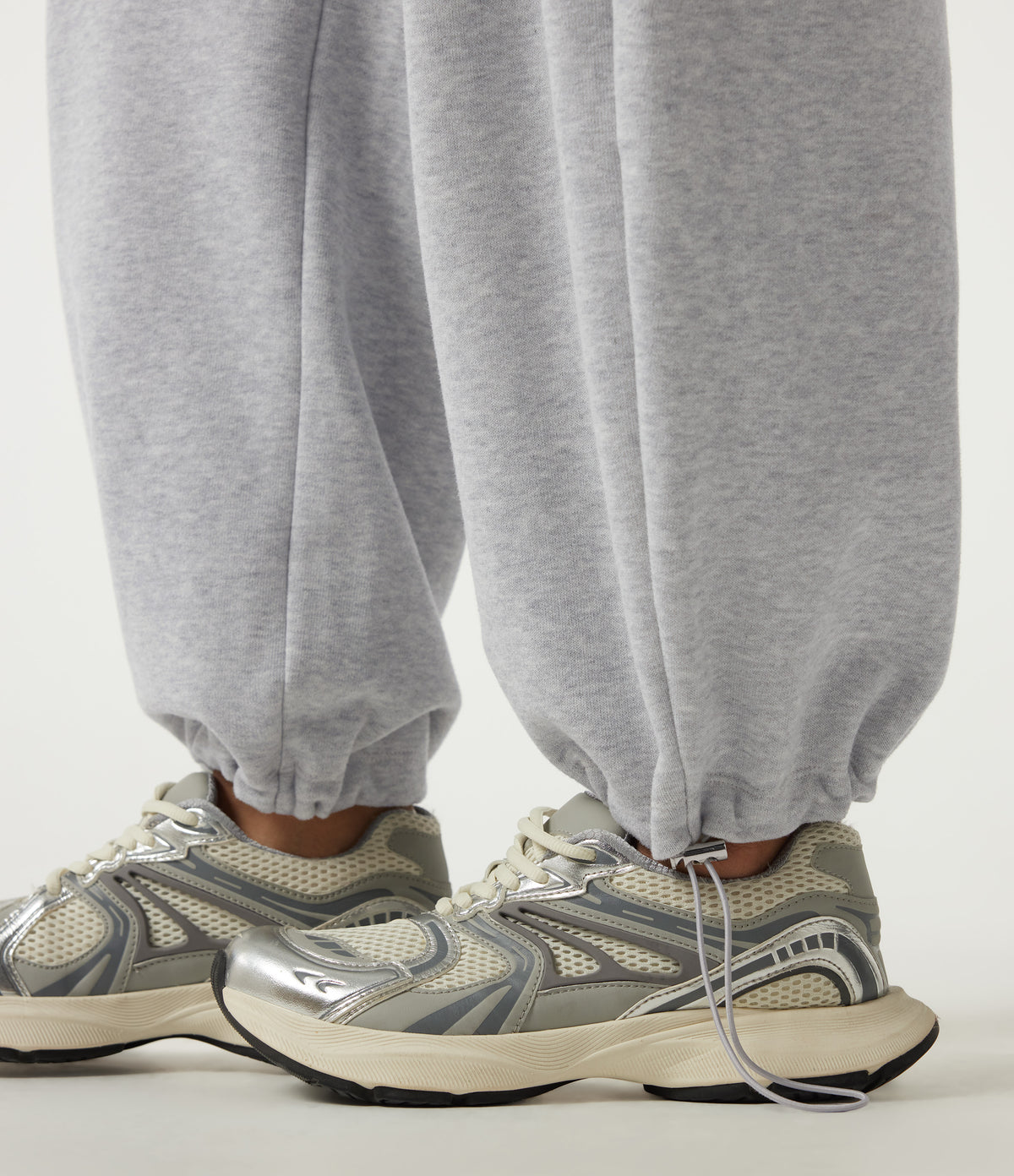 Mid Rise Drawstring Barrel Leg Fleece Casual Cotton Sweatpants with Pockets — Vapor Blue — view 6