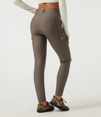 High Waisted Skinny Hiking Trousers with Pockets — Hay Brown — view 2