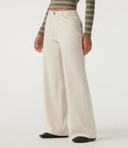Low Rise Wide Leg Casual Trousers with Pockets — Jet Stream — view 3