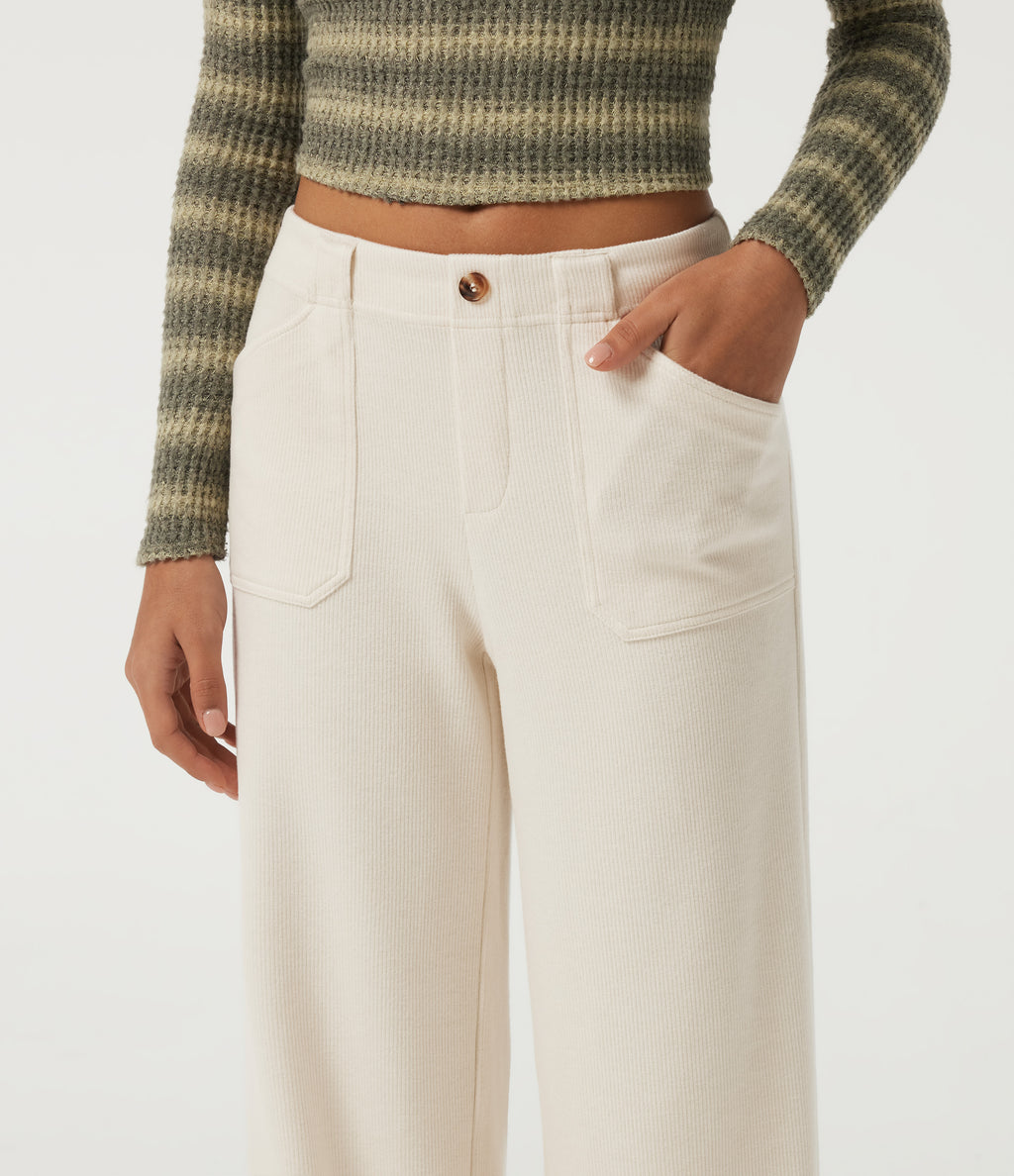 Low Rise Wide Leg Casual Trousers with Pockets — Jet Stream — view 4