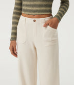 Low Rise Wide Leg Casual Trousers with Pockets — Jet Stream — view 4