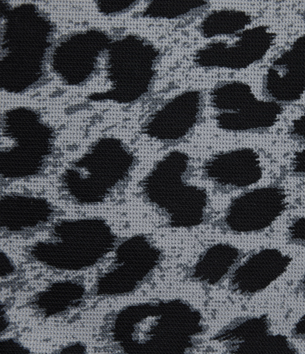 High Waisted Drawstring Wide Leg Leopard Print Color Block Casual Trousers with Pockets — Frosted Panther — view 7