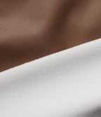 High Waisted 2-in-1 A Line Mini Fleece Casual PU Leather Skirt — Rustic Brown — view 8