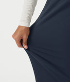 High Waisted Straight Leg Work Trousers with Pockets — Midnight Blue — view 6