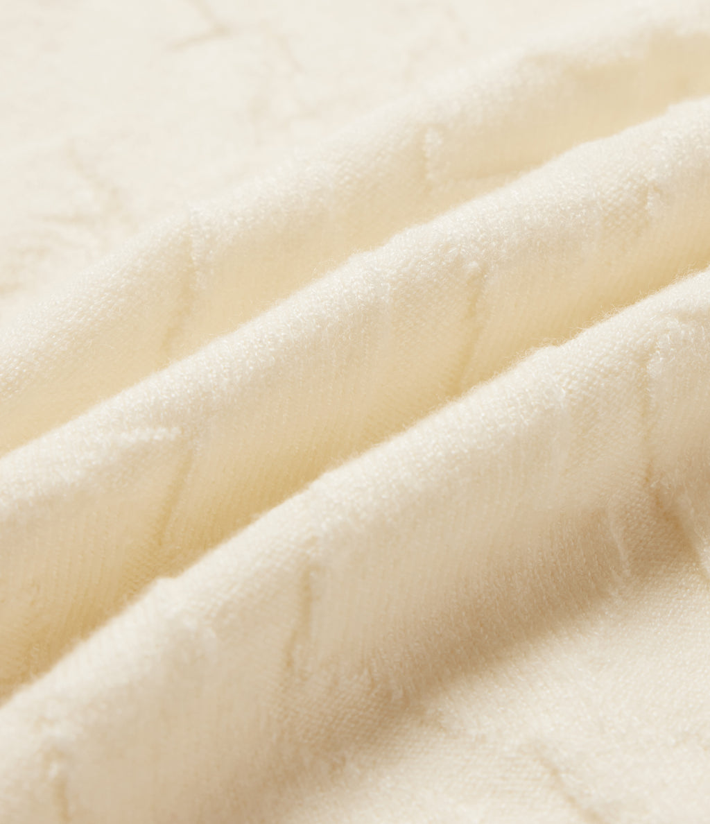 High Neck Long Sleeve Slim Work Jumper — Eggnog — view 8