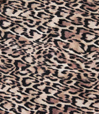 Round Neck Long Sleeve Boxy Leopard Print Pleated Workout Sports Top — Sahara Smoke Leopard — view 8