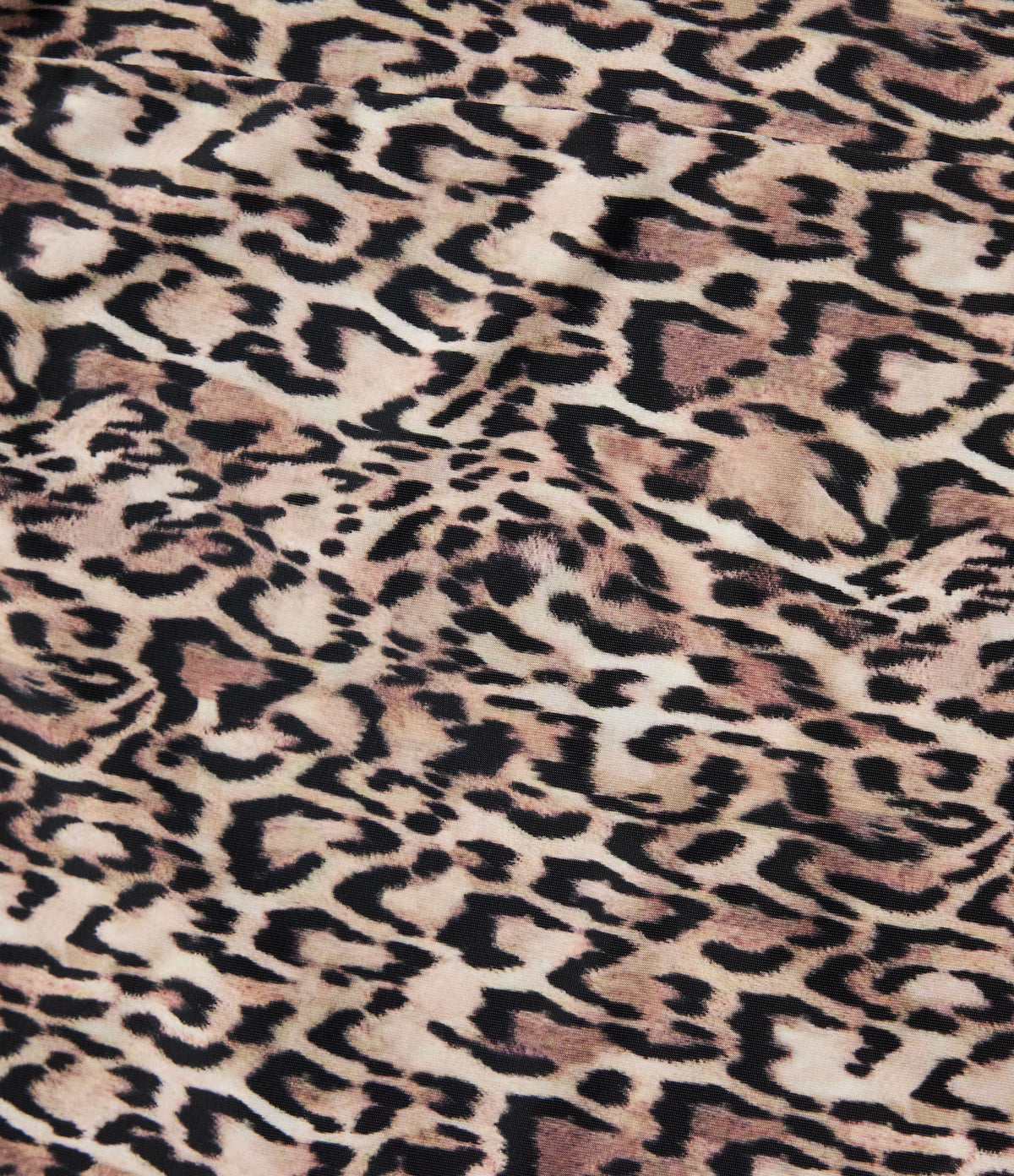Round Neck Long Sleeve Boxy Leopard Print Pleated Workout Sports Top — Sahara Smoke Leopard — view 8
