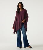 Round Neck Batwing Sleeve Casual Sweater — Sandalwood Grape Purple — view 7