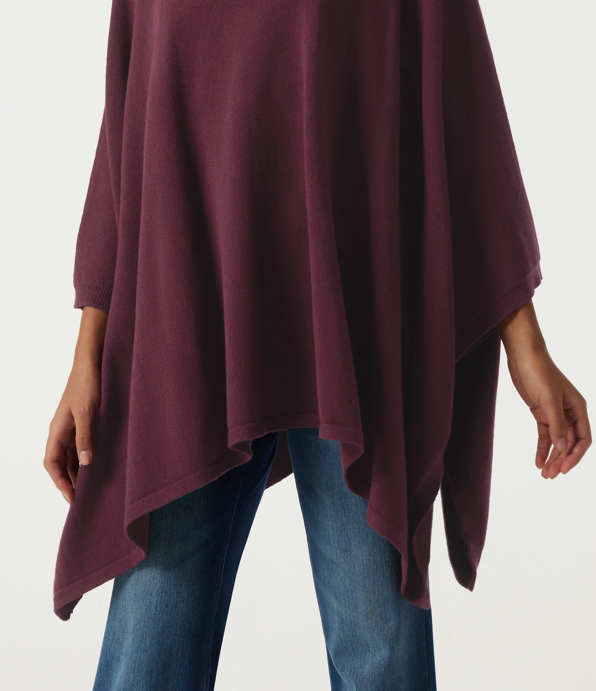 Round Neck Batwing Sleeve Casual Sweater — Sandalwood Grape Purple — view 5
