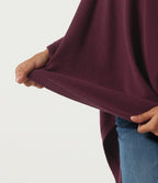 Round Neck Batwing Sleeve Casual Sweater — Sandalwood Grape Purple — view 6