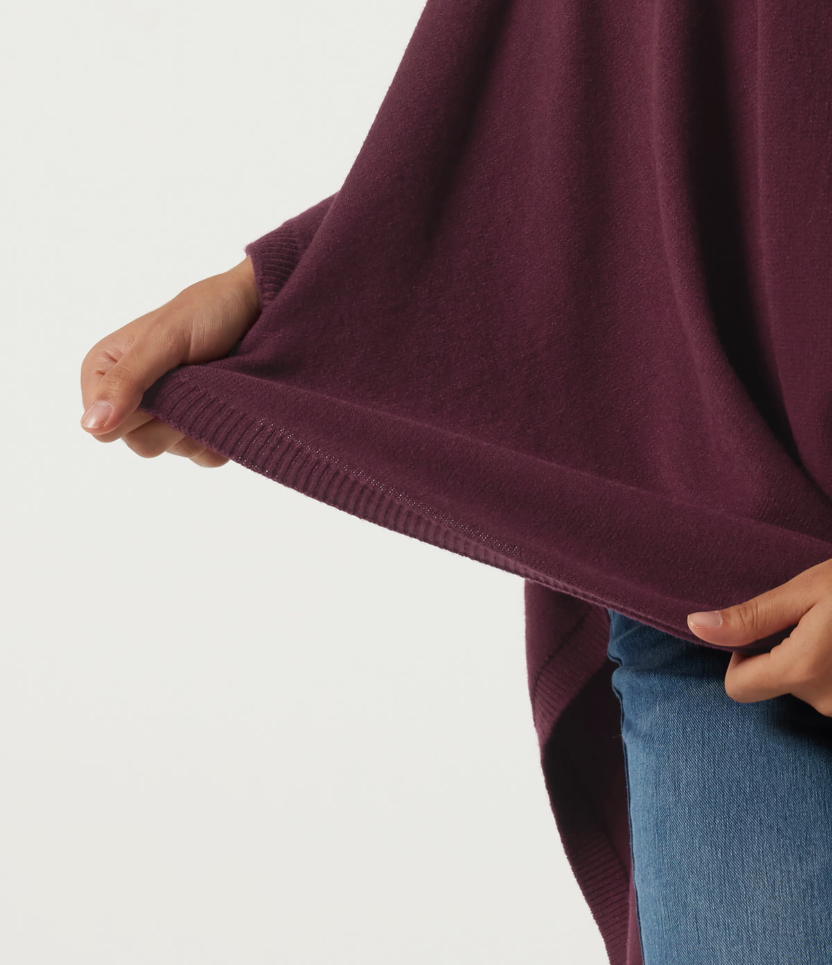 Round Neck Batwing Sleeve Casual Sweater — Sandalwood Grape Purple — view 6