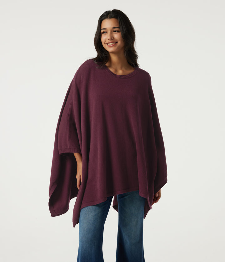 Round Neck Batwing Sleeve Casual Sweater — Sandalwood Grape Purple — view 1
