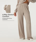High Waisted Straight Leg Lounge Trousers with Pockets — Chateau Gray — view 1