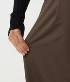 High Waisted Wide Leg Work Trousers with Pockets — Chocolate Martini — view 6