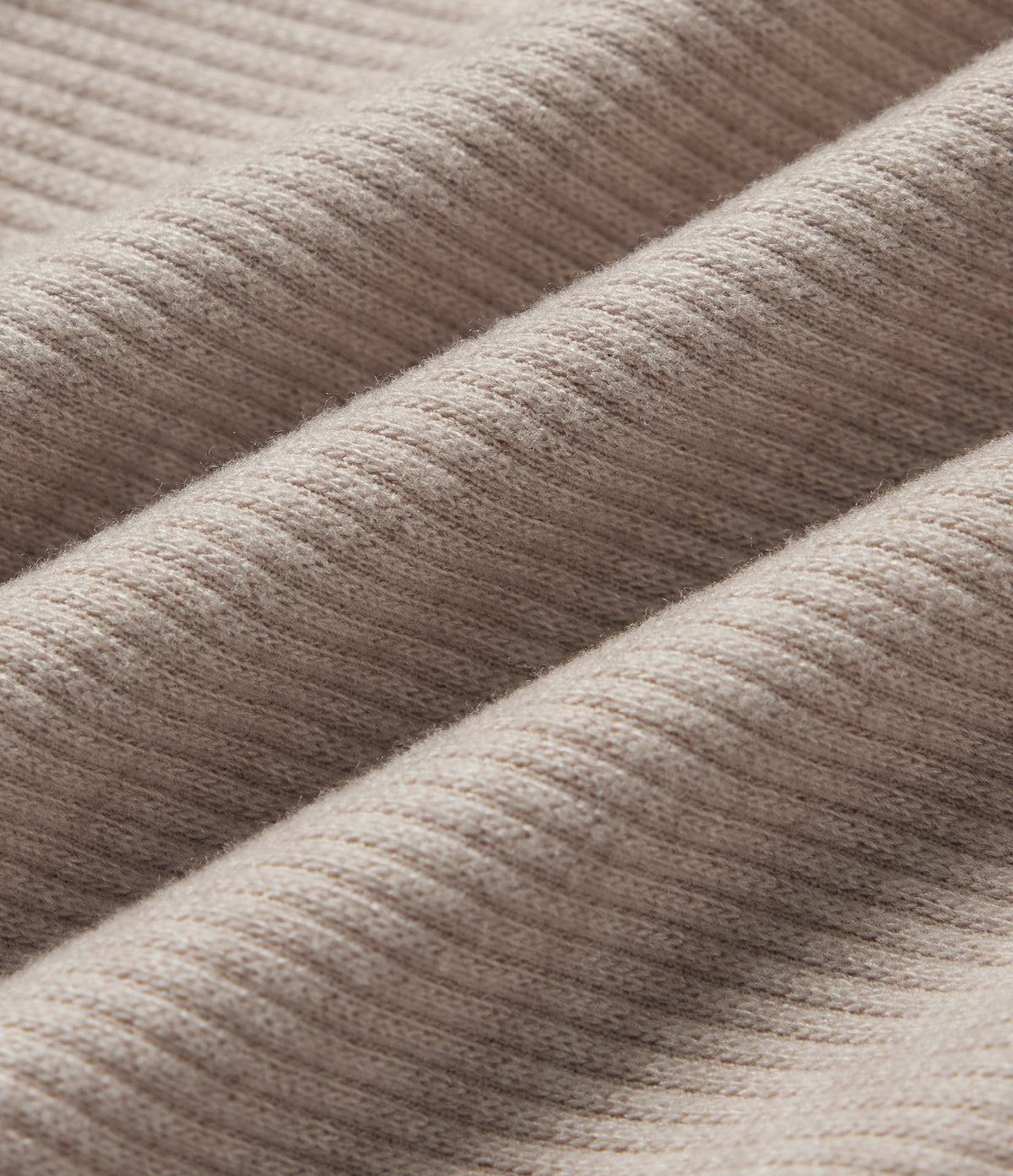 Ribbed Mock Neck Long Sleeve Asymmetric Slim Casual Top — Oatstone Beige — view 8