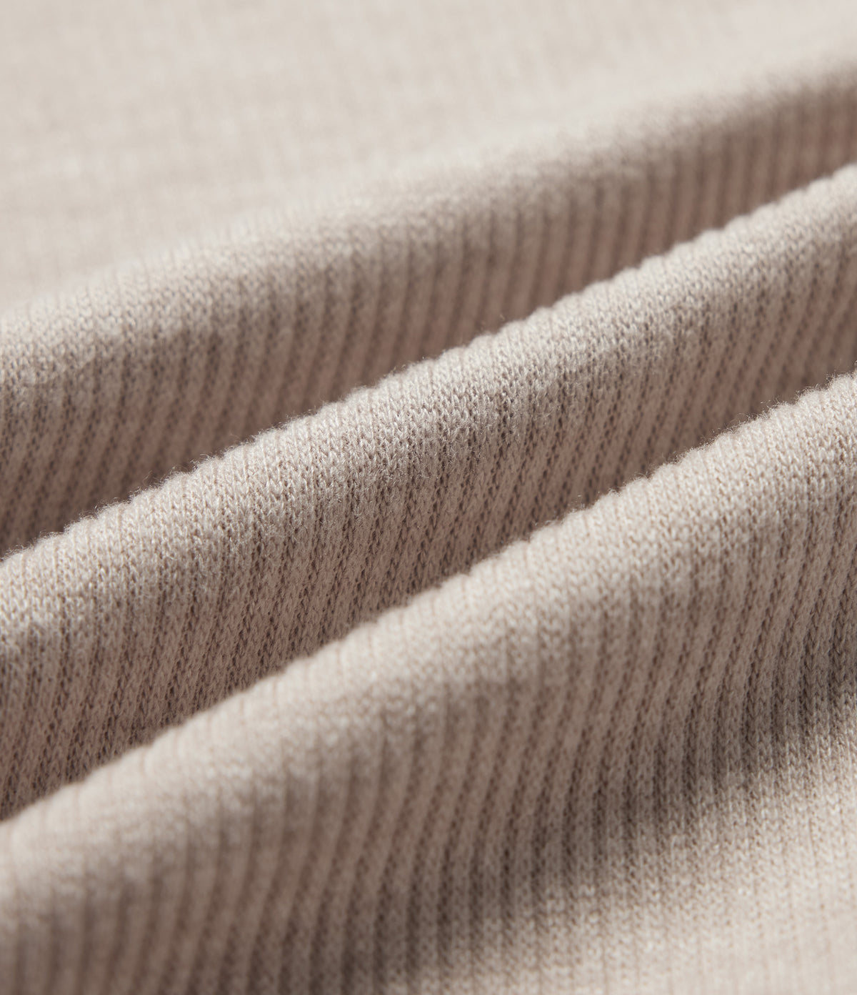 Ribbed Knit Lapel Long Sleeve Casual Top — Oatstone Beige — view 8