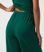 Square Neck Sleeveless Wide Leg Casual Jumpsuit with Pockets-Edition — Rain Forest — view 6