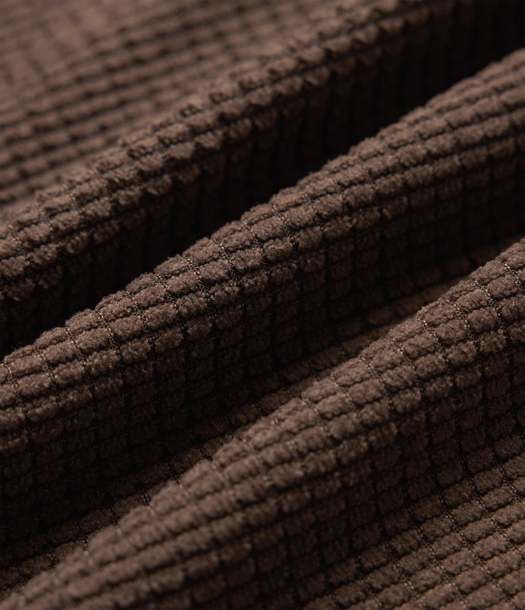 High Waisted Barrel Leg Corduroy Casual Trousers with Pockets — Chestnut — view 7