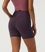 Speedwave High Waisted Tummy Control Skinny Training Biker Shorts 5" with Pockets — Dusky Evening purple — view 2