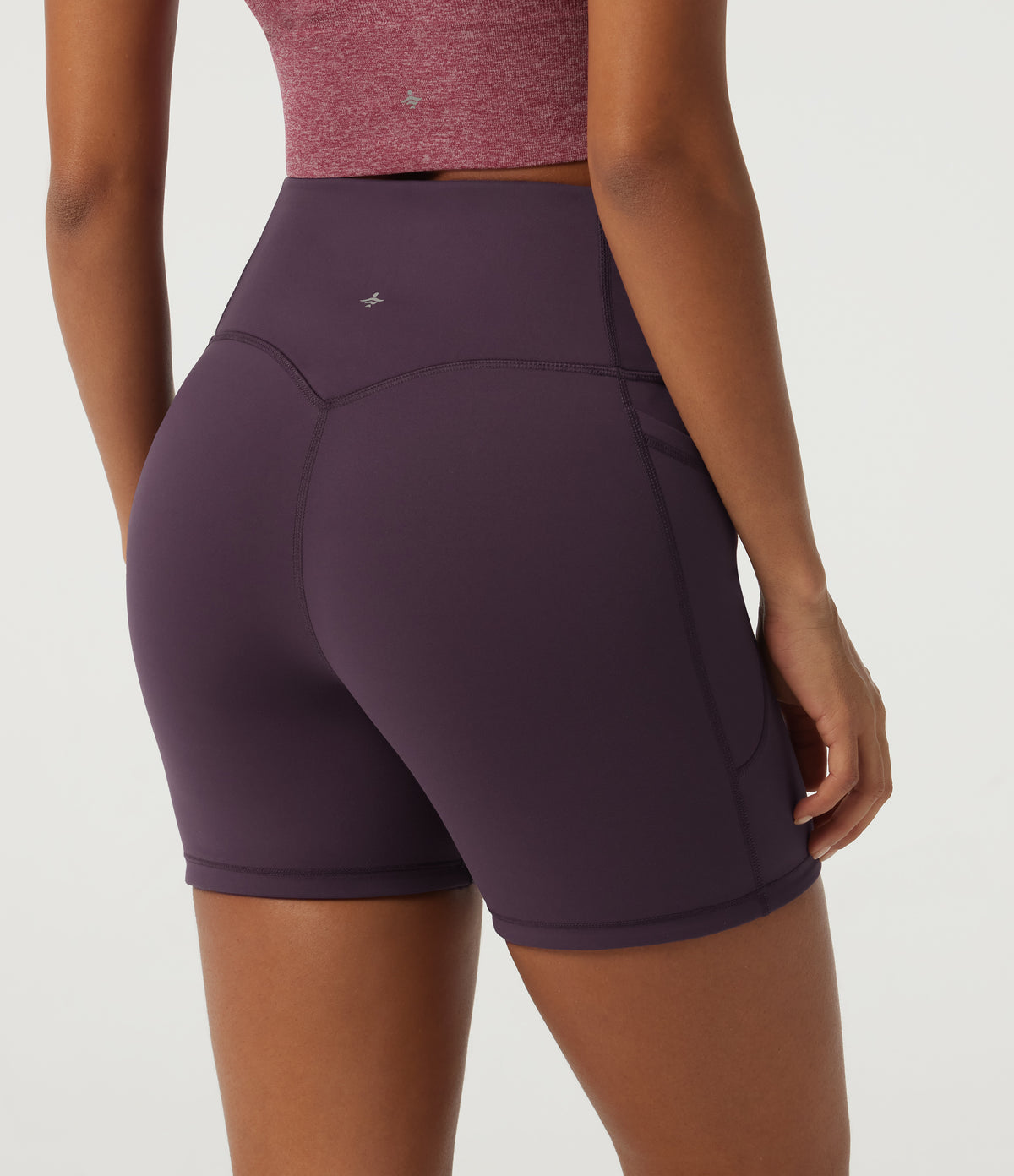 Speedwave High Waisted Tummy Control Skinny Training Biker Shorts 5" with Pockets — Dusky Evening purple — view 5