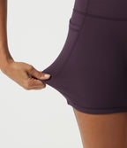 Speedwave High Waisted Tummy Control Skinny Training Biker Shorts 5" with Pockets — Dusky Evening purple — view 7