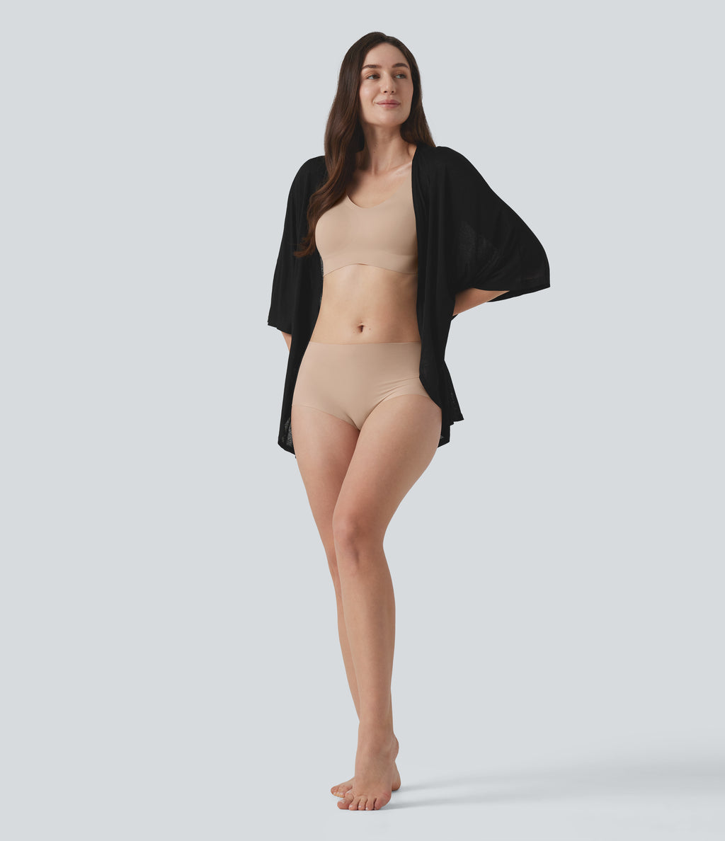Mid Rise Seamless Casual No Show Underwear — Toasted Almond — view 7