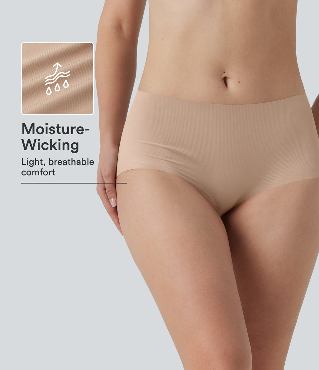 Mid Rise Seamless Casual No Show Underwear — Toasted Almond — view 1