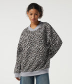V Neck Long Sleeve Leopard Print Waffle Casual Top — Cocoa Drift Leopard — view 4