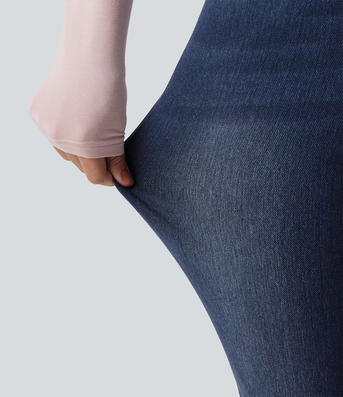 Denim Heat High Waisted Skinny Casual Cotton Jeans with Pockets — Pageant Blue Denim — view 6