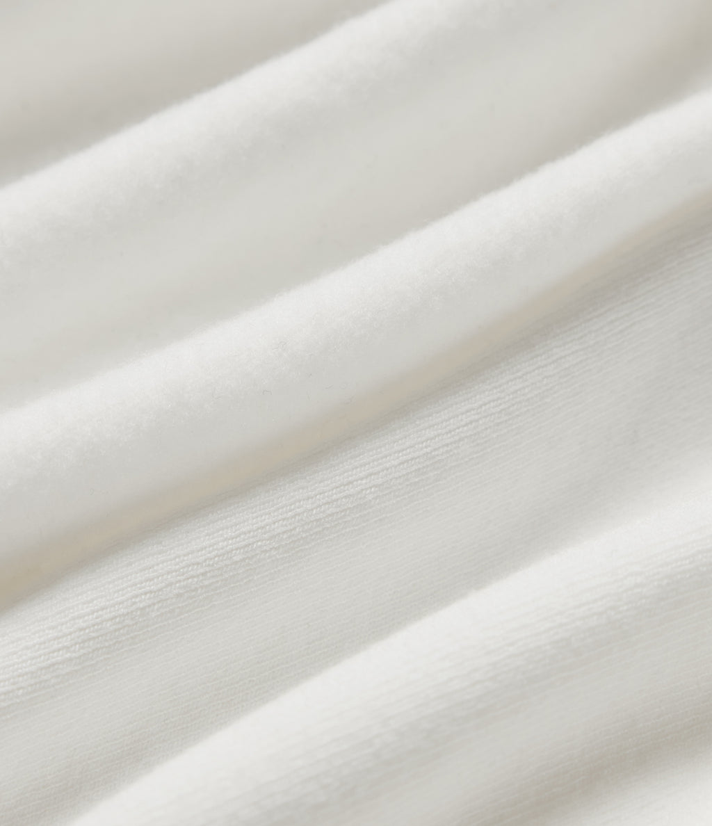 Queen Anne Neck Long Sleeve Contrast Lace Thermal Casual Top — White — view 8