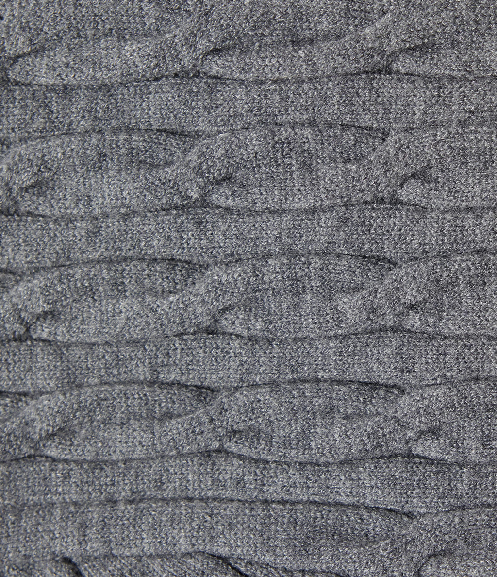 Round Neck Long Sleeve Casual Sweater — Gray Contours — view 8