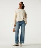 Boat Neck Long Bell Long Sleeve Casual Sweater — Turtledove — view 6