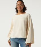Boat Neck Long Bell Long Sleeve Casual Sweater — Turtledove — view 4