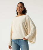 Boat Neck Long Bell Long Sleeve Casual Sweater — Turtledove — view 3