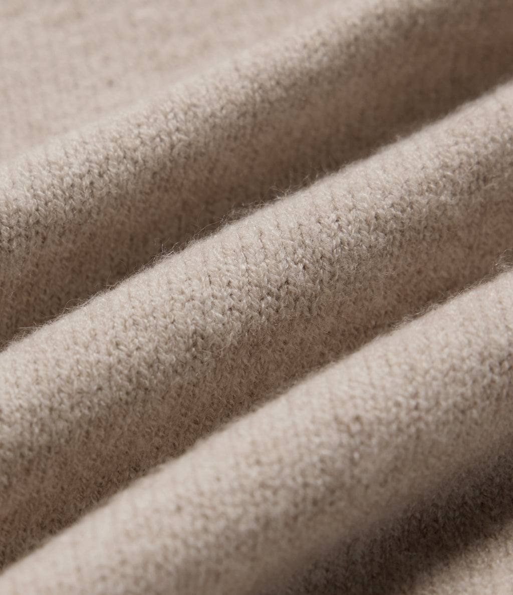 V Neck Long Sleeve Casual Jumper — Oatmeal Khaki — view 8