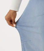 Mid Rise Barrel Leg Casual Jeans with Pockets — Ice Water Denim — view 8