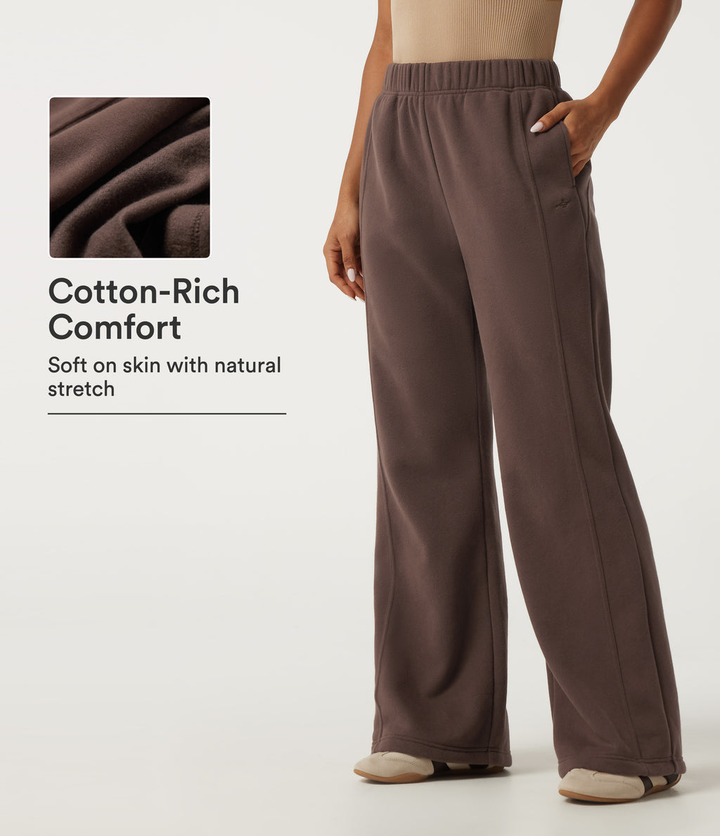 High Waisted Bootcut Fleece Casual Cotton Sweatpants with Pockets — Shopping Bag — view 1