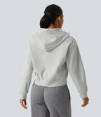 Hooded Long Sleeve Waffle Casual Jacket with Pockets — Antarctica — view 2