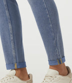 Low Rise Skinny Casual Jeans with Pockets — Powder Blue Denim — view 6