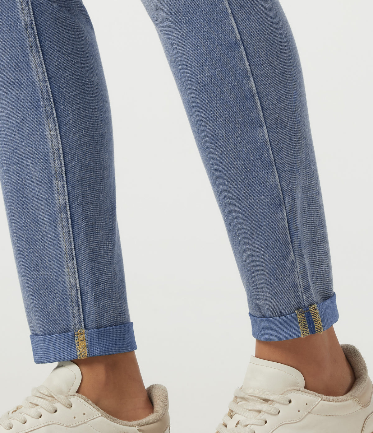 Low Rise Skinny Casual Jeans with Pockets — Powder Blue Denim — view 6
