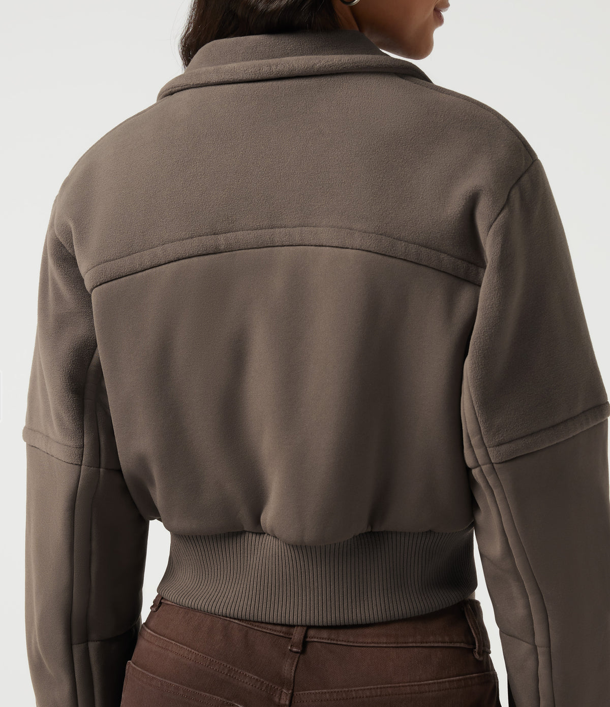 Stand Collar Long Sleeve Casual Padded Jacket — Walnut — view 6